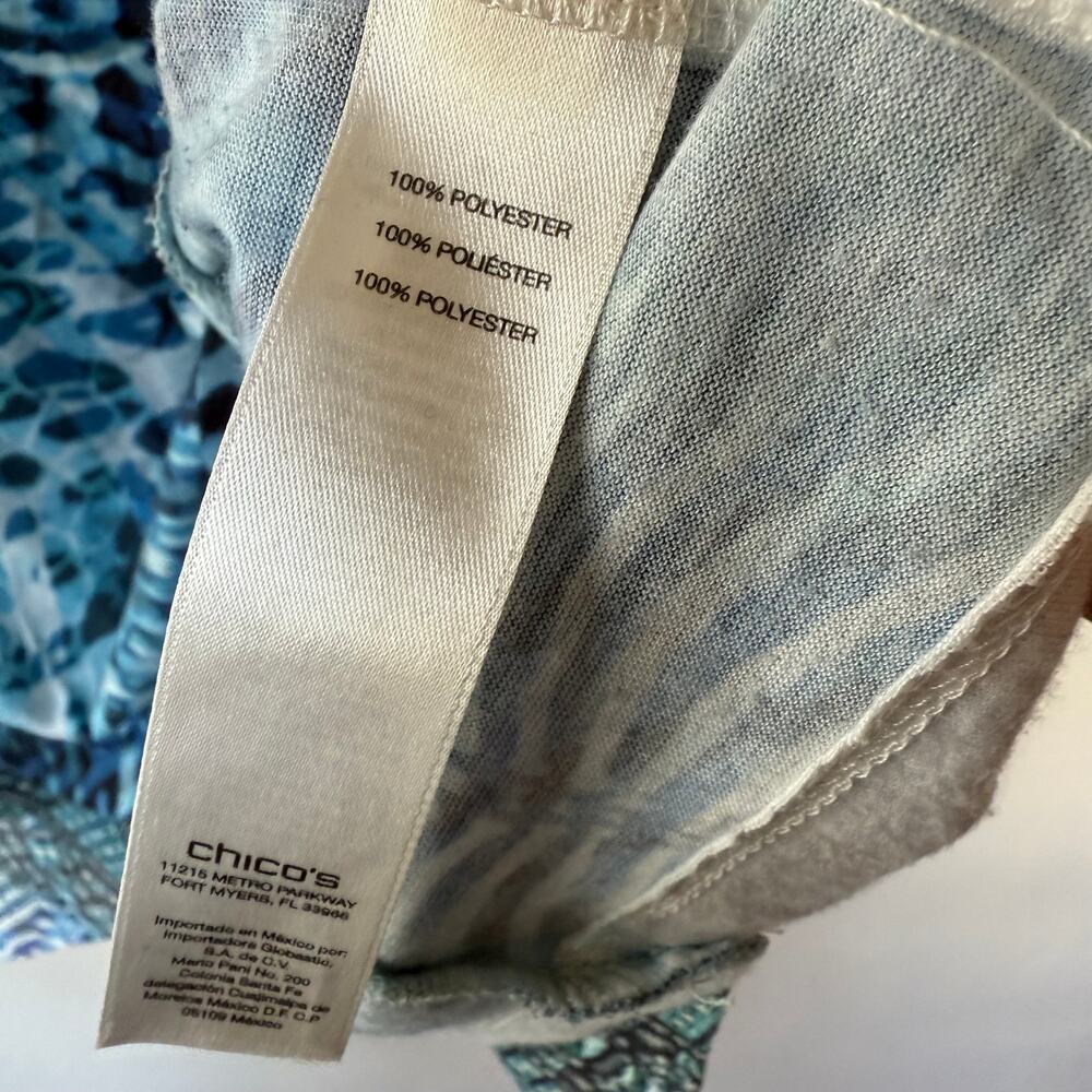 Chico's blue leopard print shawl blouse size XL - Picture 7 of 10